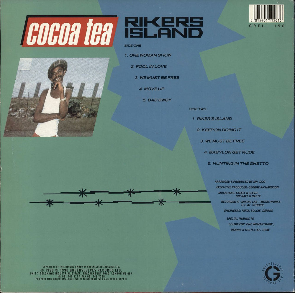 Coco Tea Rikers Island UK vinyl LP album (LP record) 5015401115616