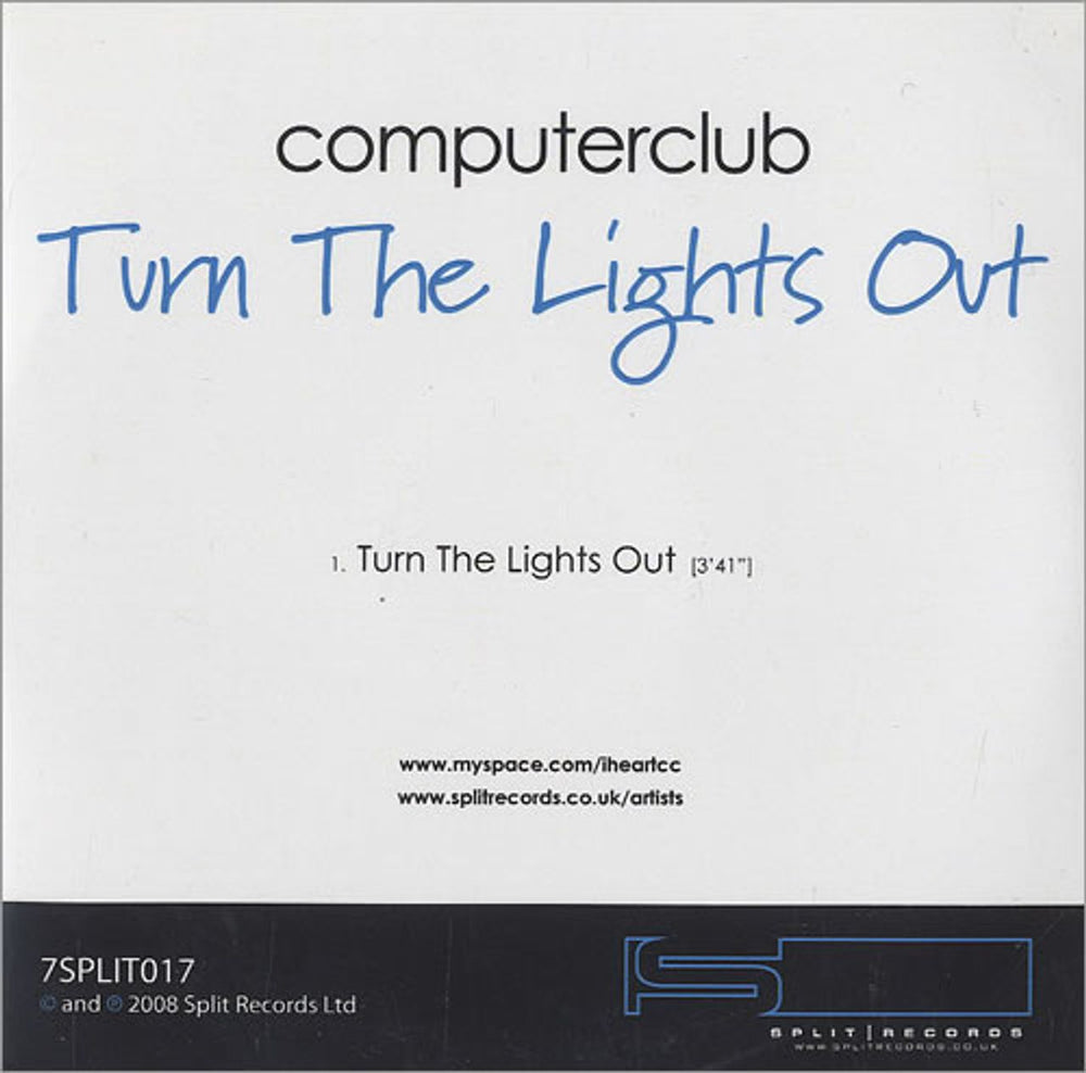 Computerclub Turn The Lights Out UK Promo CD-R acetate CD-R ACETATE