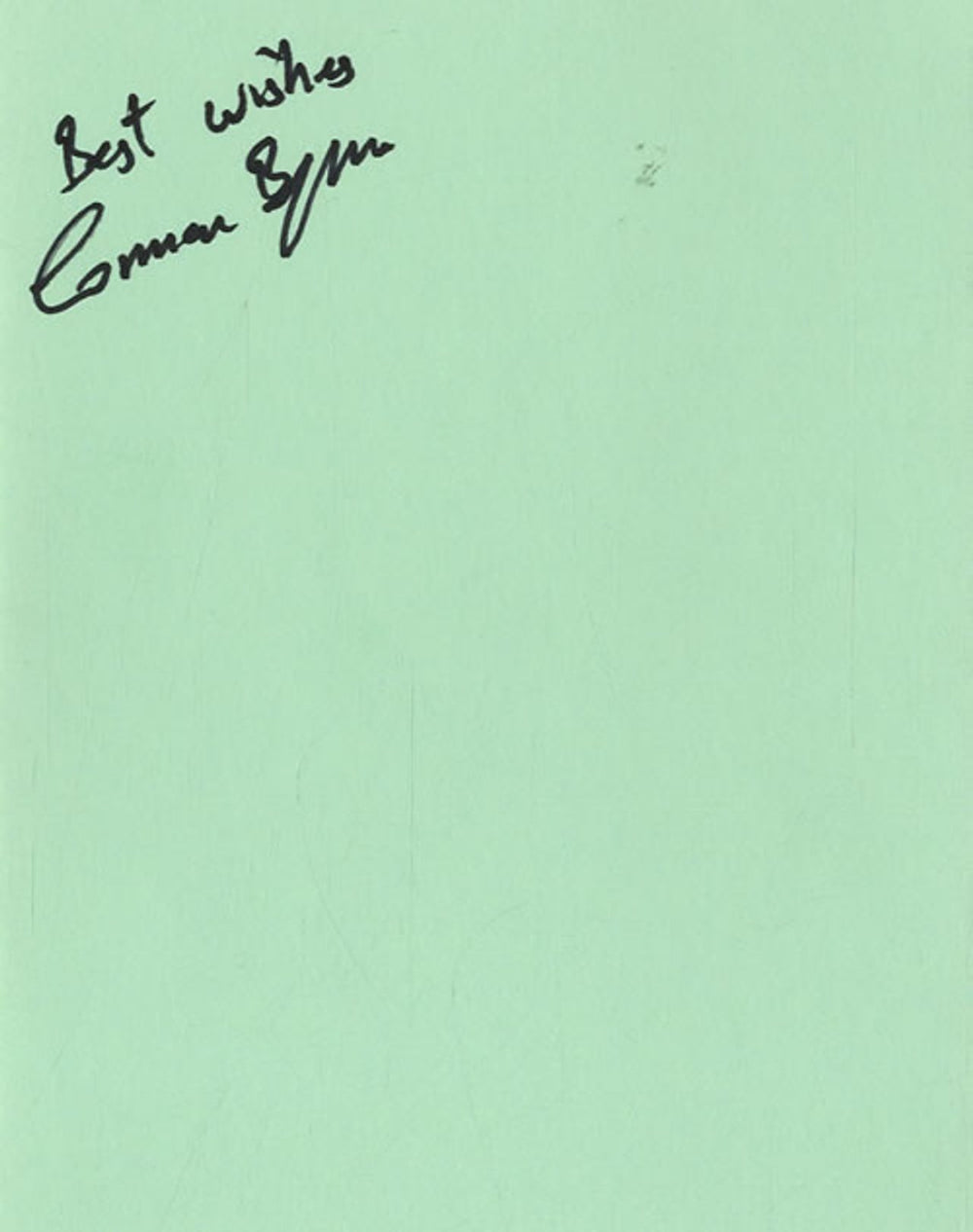 Conor Byrne Page From An Autograph Book UK memorabilia AUTOGRAPH