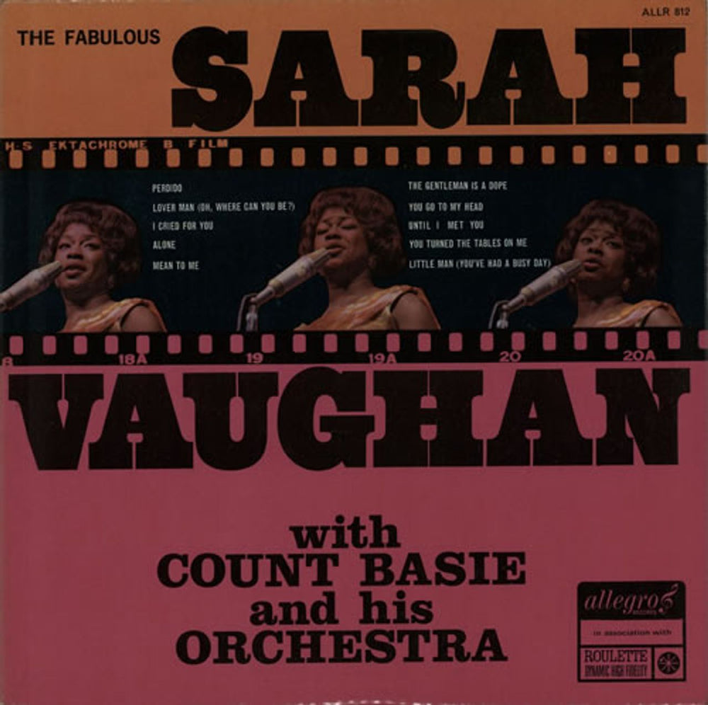 Count Basie & Sarah Vaughan The Fabulous Sarah Vaughan UK vinyl LP album (LP record) ALLR812