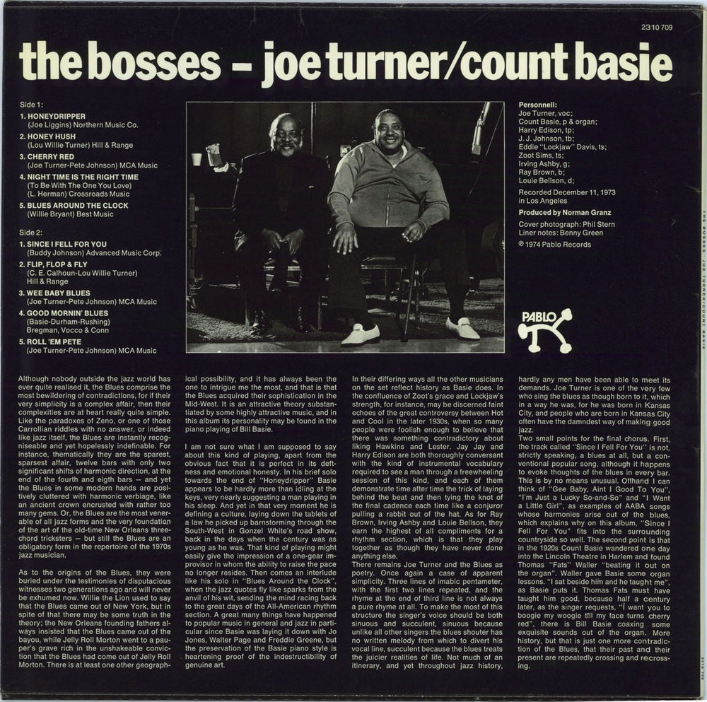 Count Basie The Bosses German vinyl LP album (LP record)