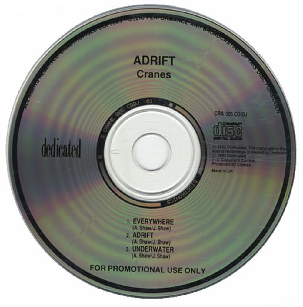 Cranes Adrift UK Promo CD single (CD5 / 5") CRA005CDDJ