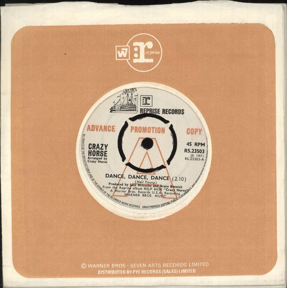 Crazy Horse Dance, Dance, Dance - A Label - VG UK Promo 7" vinyl single (7 inch record / 45) RS.23503