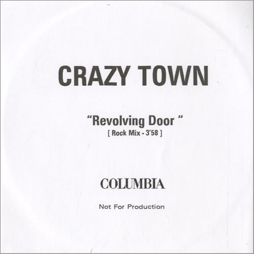 Crazy Town Revolving Door - Rock Mix UK Promo CD-R acetate CD-R ACETATE