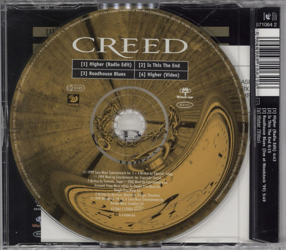 Creed Higher UK CD single (CD5 / 5") E-DC5HI197006