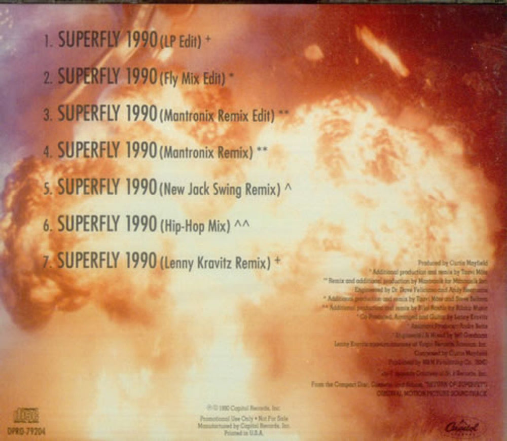 Curtis Mayfield Superfly 1990 US Promo CD single (CD5 / 5") CMAC5SU545900