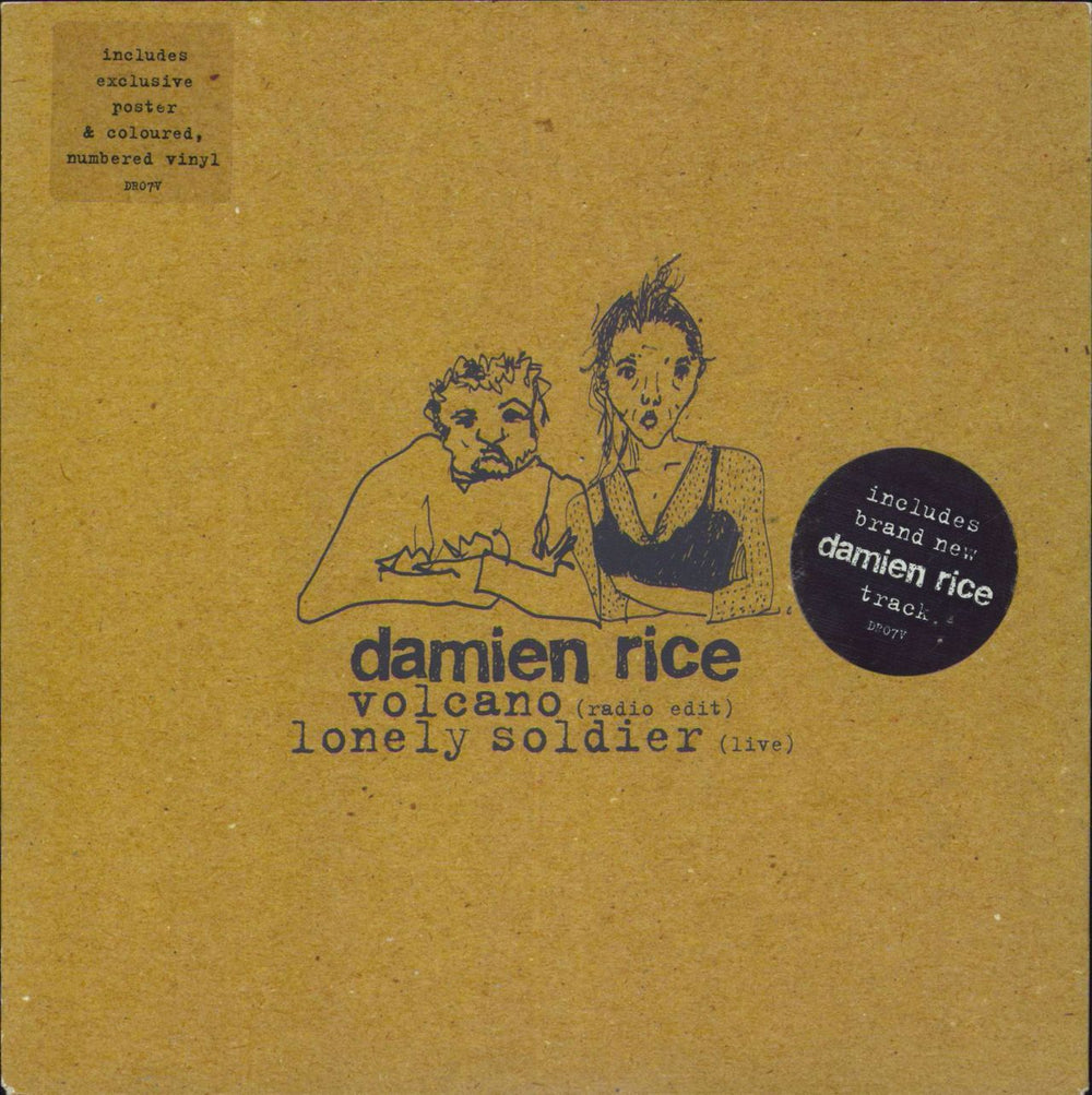 Damien Rice Volcano - Toffee Vinyl UK 7" vinyl single (7 inch record / 45) DR07V