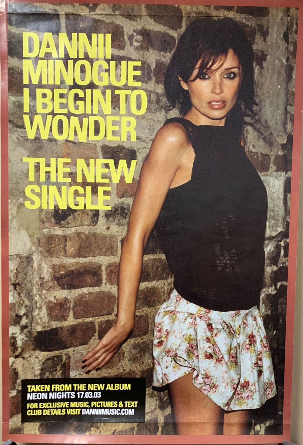 Dannii Minogue I Begin To Wonder Promo Poster UK Promo poster POSTER