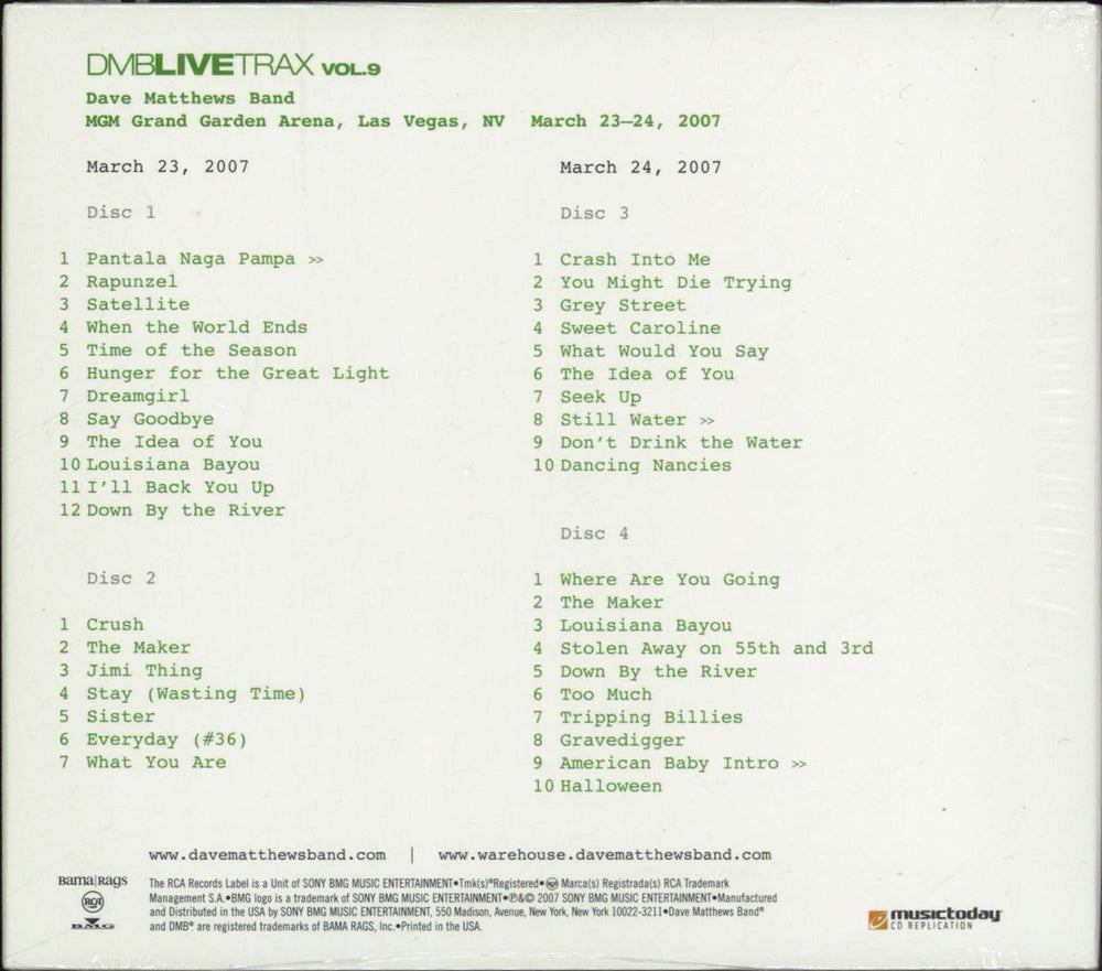 Dave Matthews Band DMB Live Trax Volume 9 - Sealed US 4-CD album set