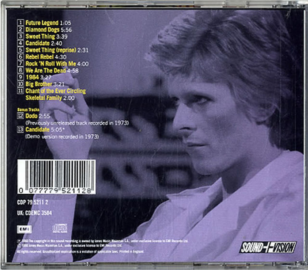 David Bowie Diamond Dogs UK CD album (CDLP) BOWCDDI193062