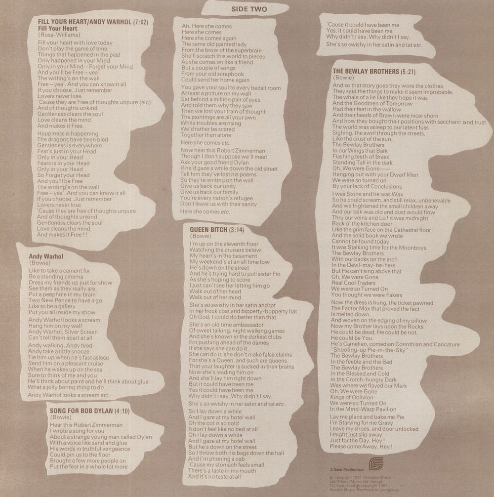 David Bowie Hunky Dory - 1st (d) + Insert UK vinyl LP album (LP record) 1971