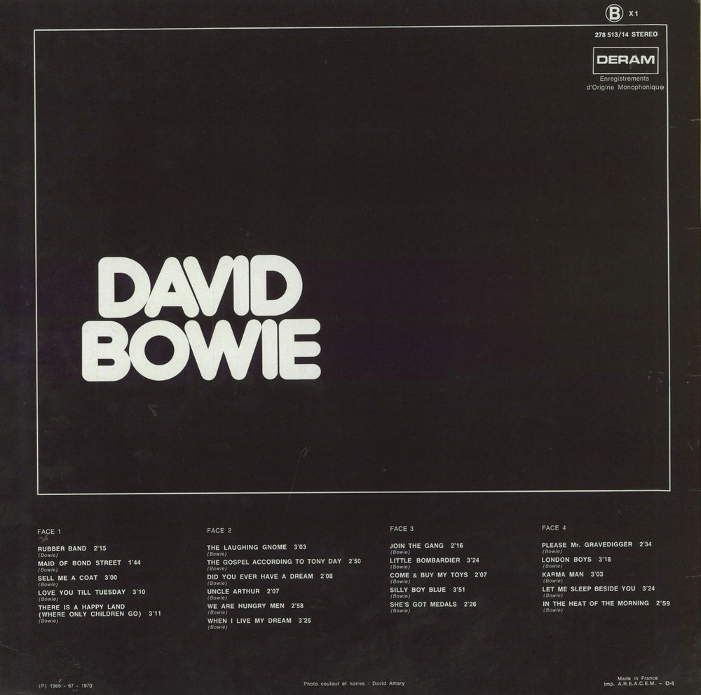 David Bowie Images - Mille-Pattes Series French 2-LP vinyl record set (Double LP Album)