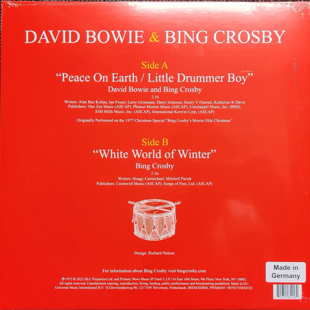 David Bowie Peace On Earth / Little Drummer Boy - RSD Black Friday UK 12" vinyl single (12 inch record / Maxi-single) 792755854532