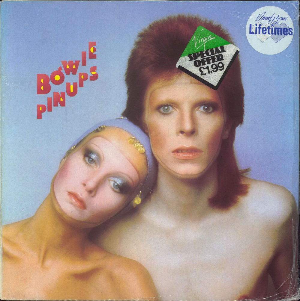 David Bowie Pin Ups - Lifetimes sticker + Shrink UK vinyl LP album (LP record) INTS5236