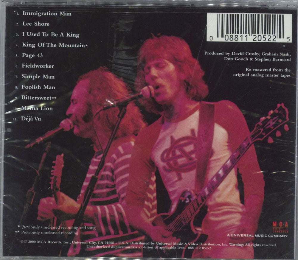 David Crosby & Graham Nash Crosby–Nash Live - Sealed US CD album (CDLP) 008811205225