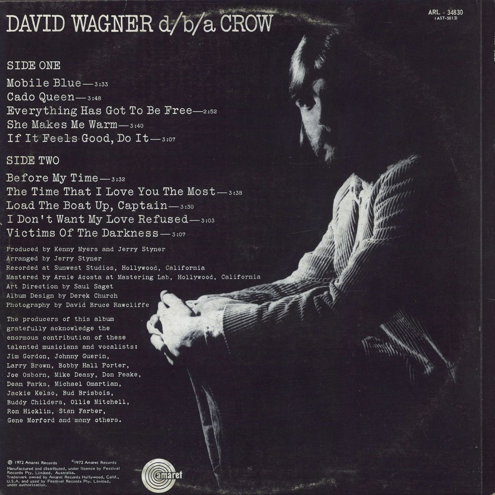 David Wagner d/b/a Crow Australian vinyl LP album (LP record)