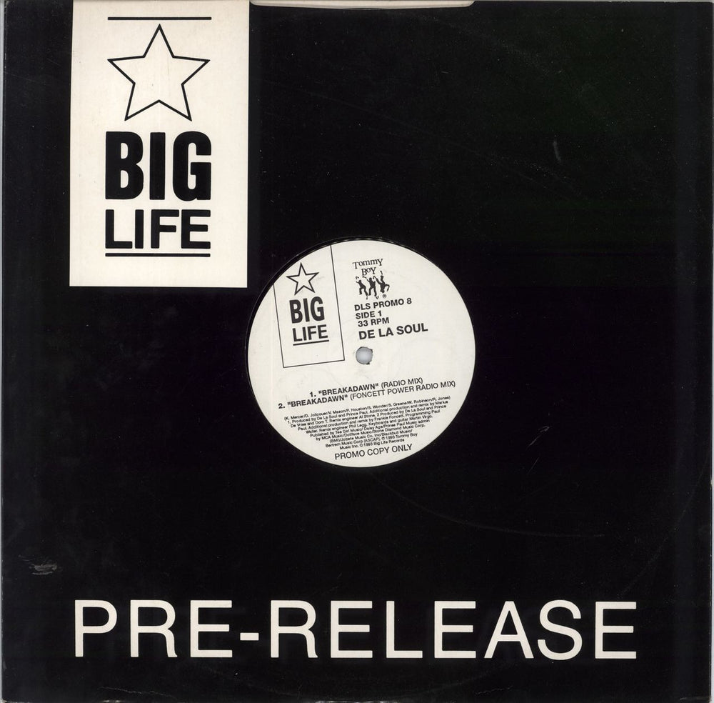 De La Soul Breakadawn UK Promo 12" vinyl single (12 inch record / Maxi-single) DLSPROMO8