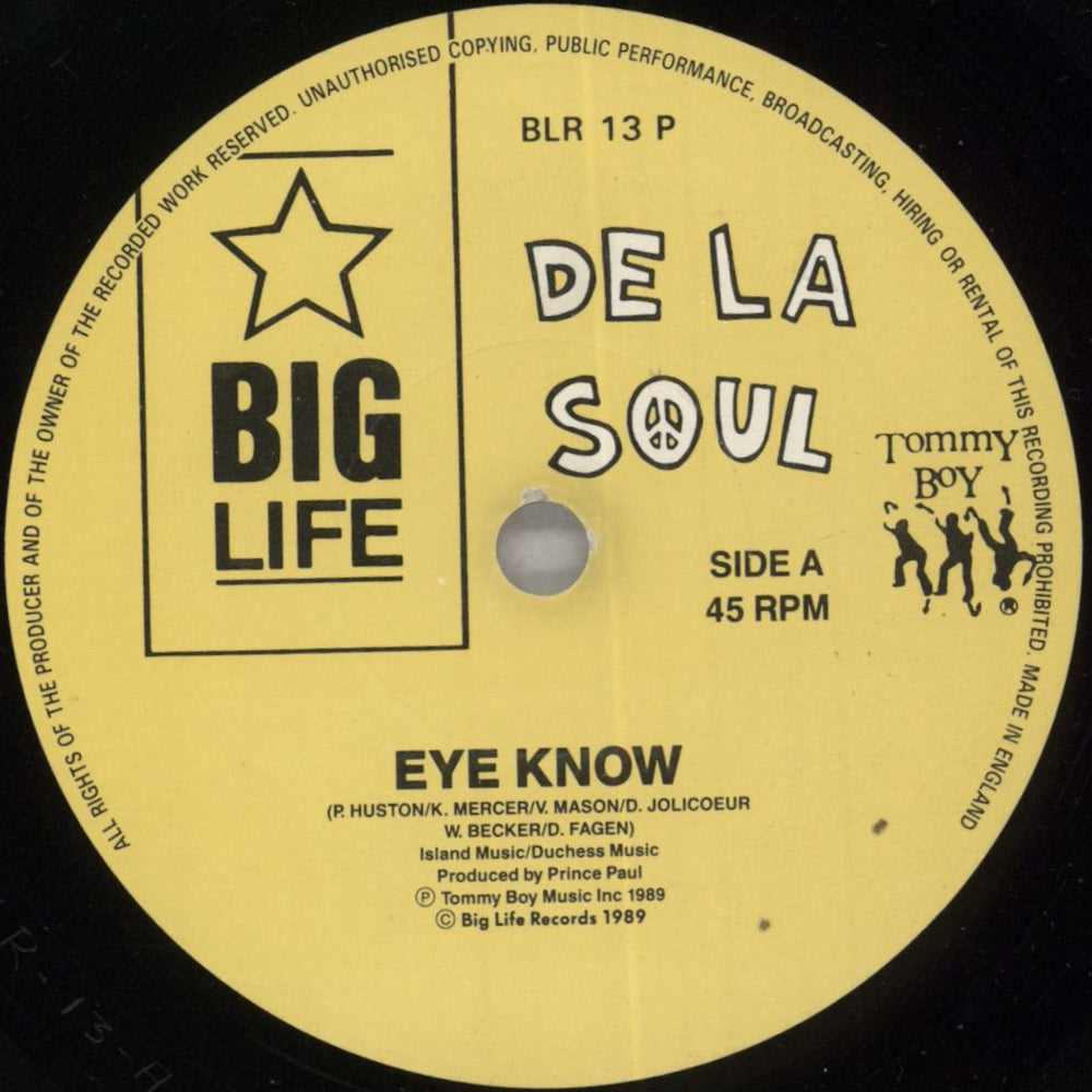 De La Soul Eye Know - Poster Sleeve UK 7" vinyl single (7 inch record / 45) DLS07EY828635