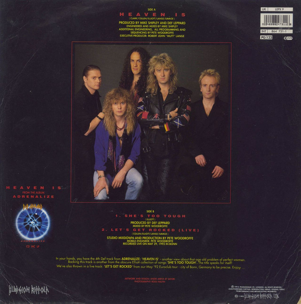 Def Leppard Heaven Is UK 12" vinyl picture disc (12 inch picture record) 042286473116