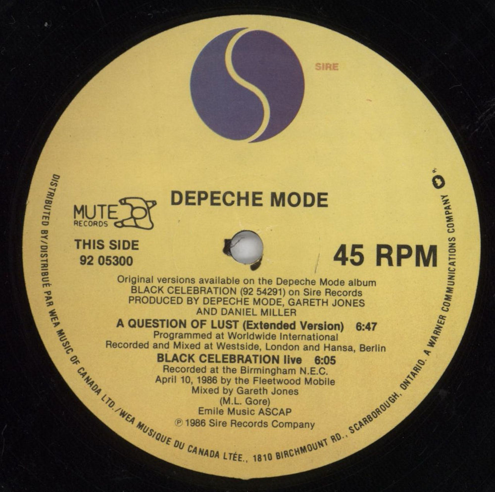 Depeche Mode A Question Of Time - Shrink Canadian 12" vinyl single (12 inch record / Maxi-single) DEP12AQ820023