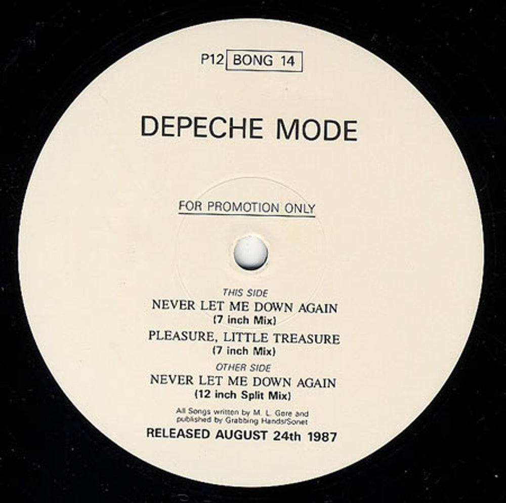 Depeche Mode Never Let Me Down Again UK Promo 12" vinyl single (12 inch record / Maxi-single) P12BONG14