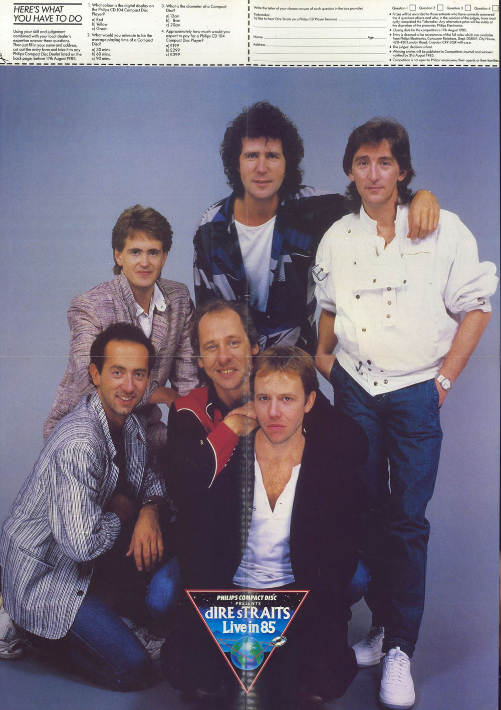 Dire Straits Live in 85 + Competition UK tour programme