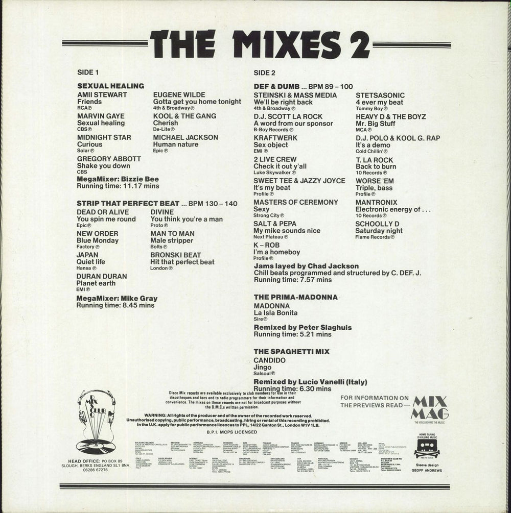 DMC February 87 - Mixes 2 UK Promo 12