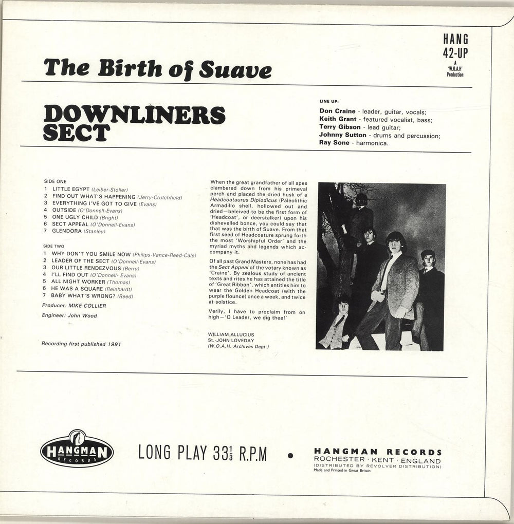 Downliners Sect The Birth Of Suave UK vinyl LP album (LP record)