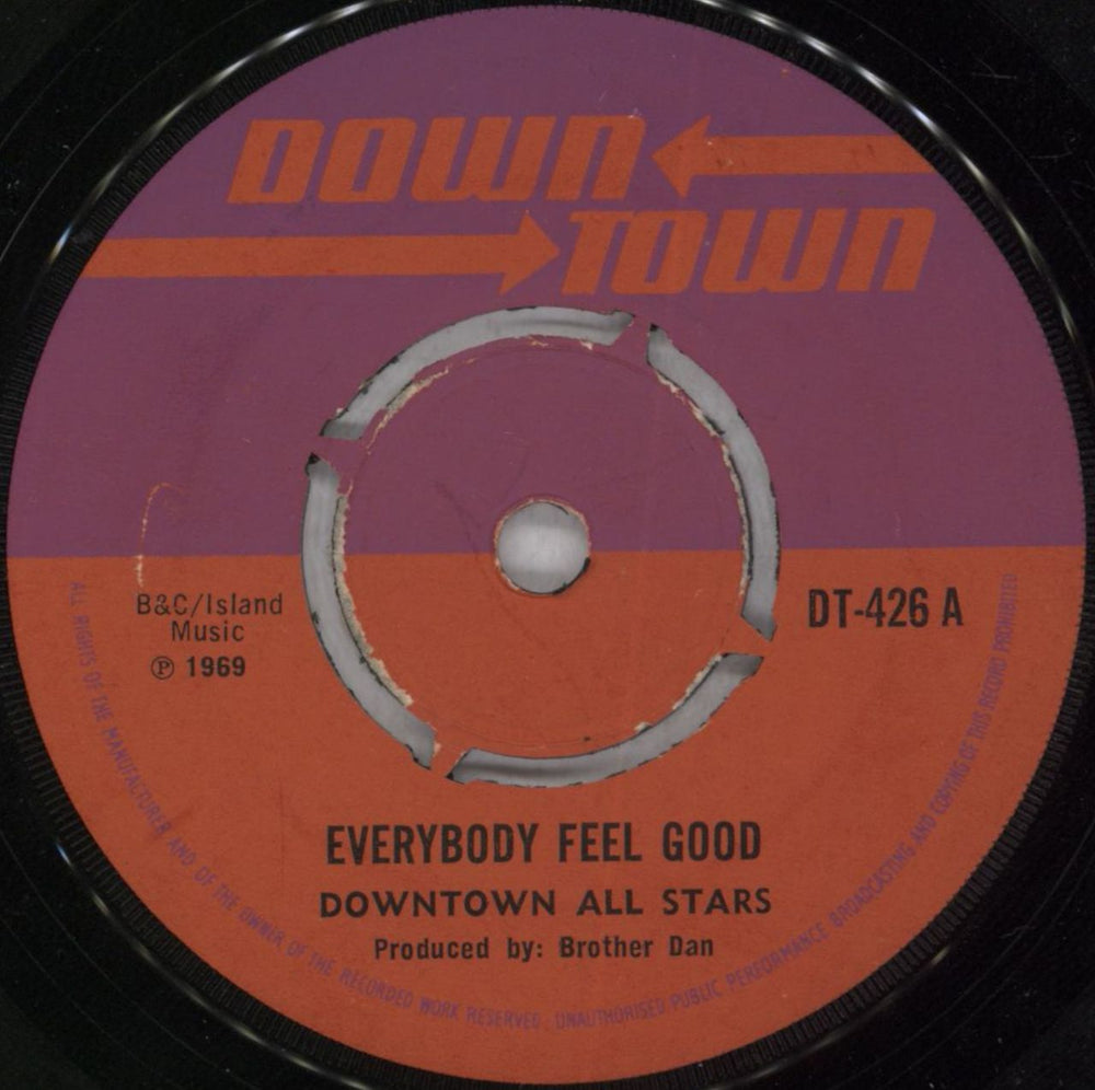 Downtown All Stars Everybody Feel Good / Down Town Jump UK 7" vinyl single (7 inch record / 45) DT-426