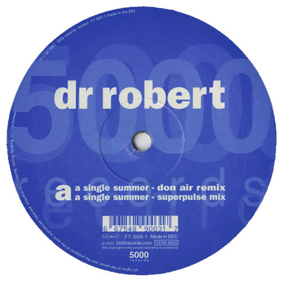 Dr Robert A Single Summer UK 12" vinyl single (12 inch record / Maxi-single) FT009-1