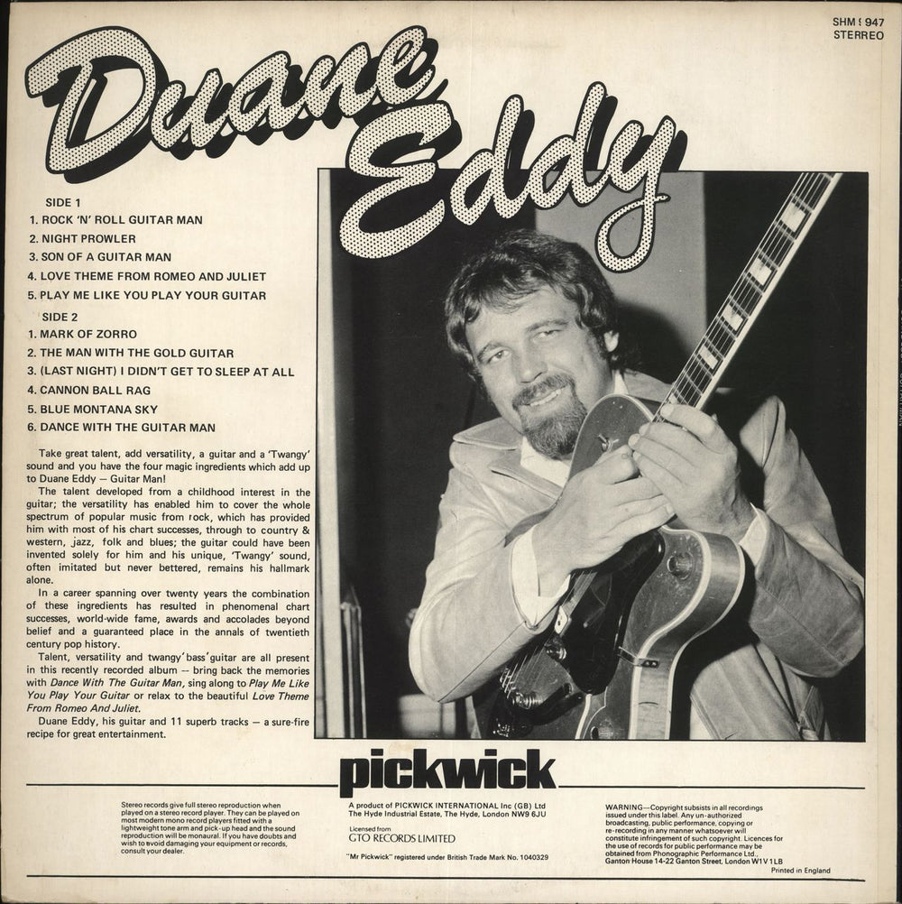 Duane Eddy Guitar Man UK vinyl LP album (LP record)