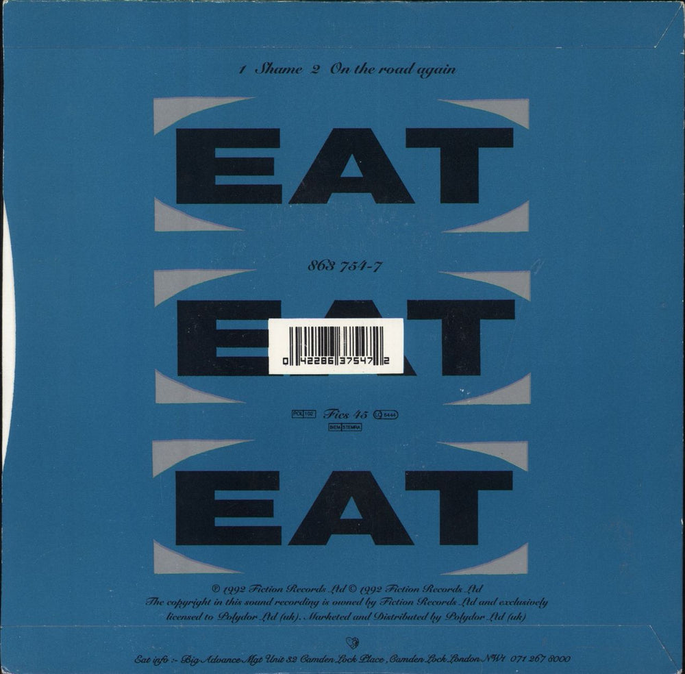 Eat Shame UK 7" vinyl single (7 inch record / 45) 042286375472