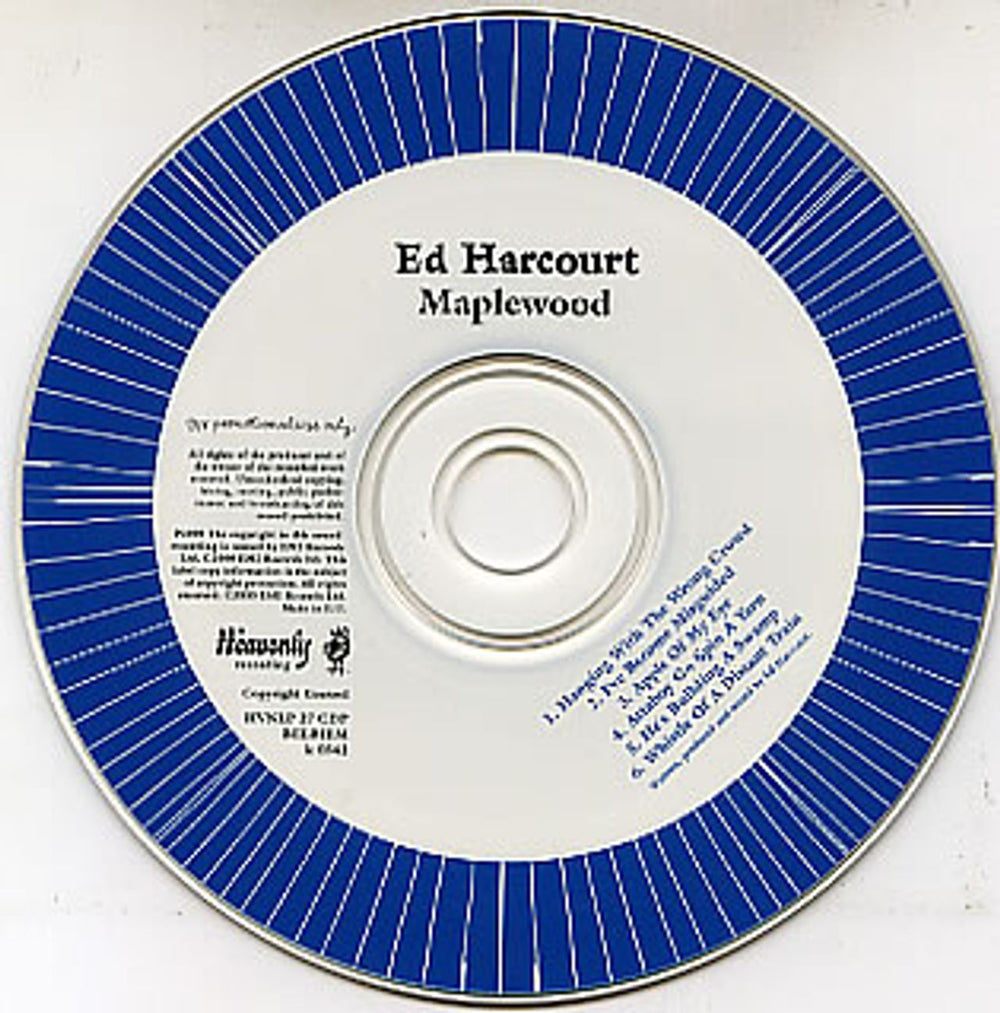 Ed Harcourt Maplewood UK Promo CD single (CD5 / 5") HVNLP27CDP