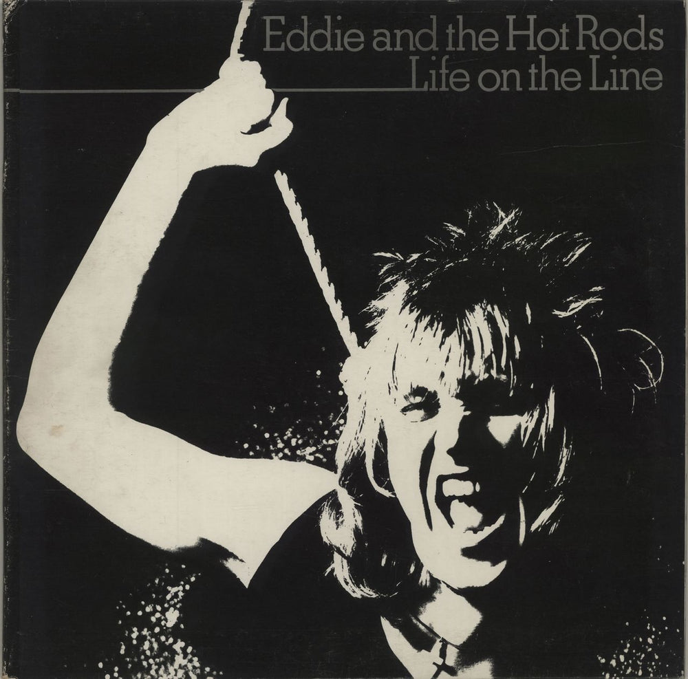 Eddie And The Hot Rods Life On The Line + insert UK vinyl LP album (LP record) ILPS9509