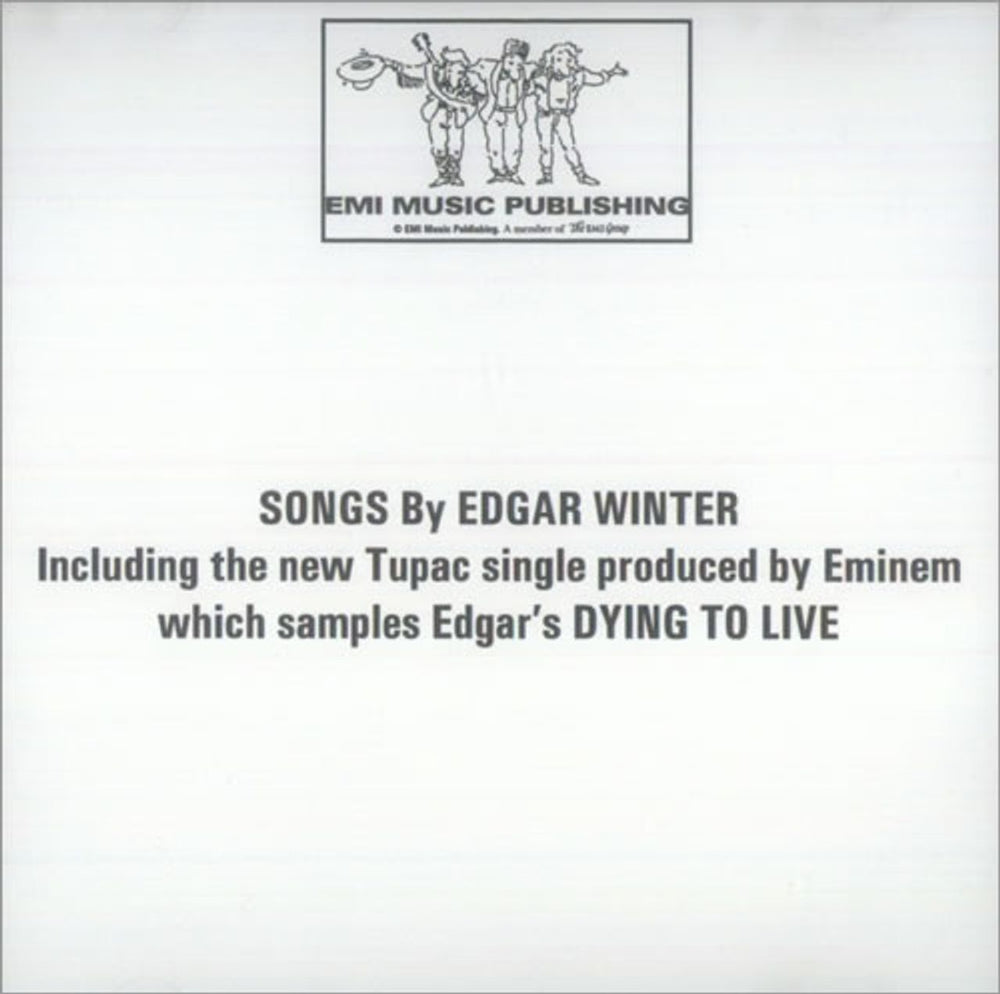 Edgar Winter Songs By Edgar Winter US Promo CD-R acetate CDR ACETATE