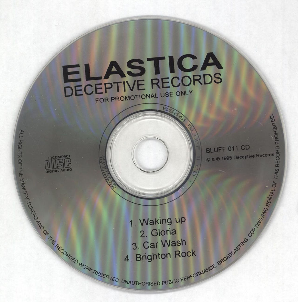 Elastica Waking Up UK Promo CD single (CD5 / 5") BLUFF011CD