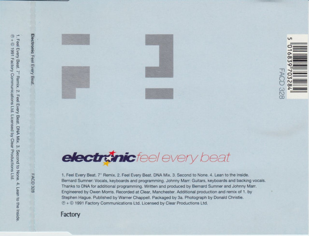 Electronic Feel Every Beat UK CD single (CD5 / 5") FACD328