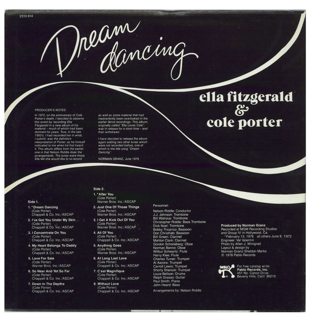 Ella Fitzgerald Dream Dancing US vinyl LP album (LP record) 2310814