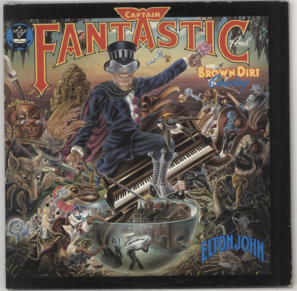 Elton John Captain Fantastic + poster UK vinyl LP album (LP record) DJLPX1