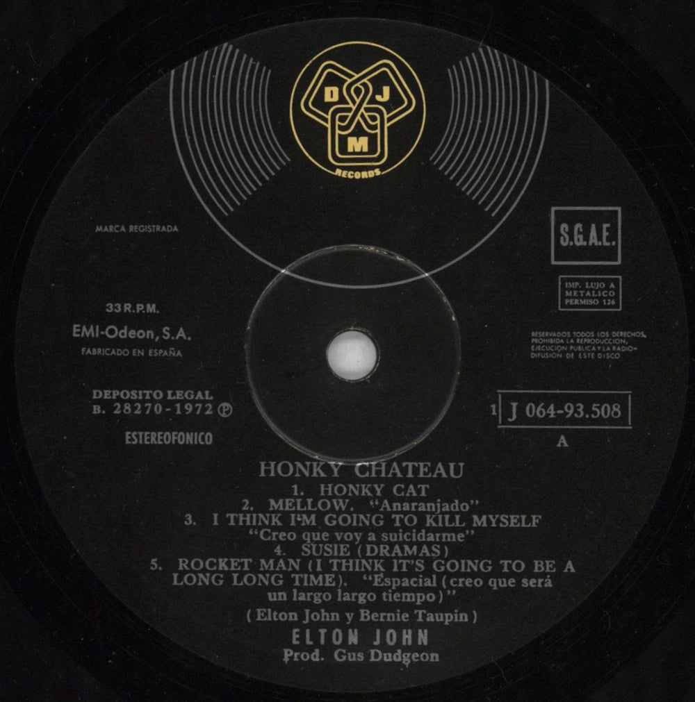 Elton John Honky Chateau Spanish vinyl LP album (LP record) JOHLPHO819520