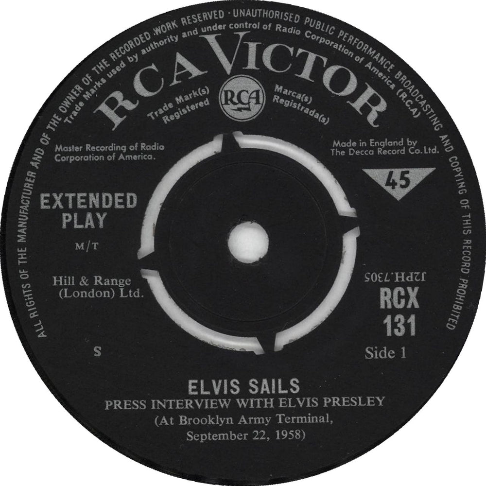 Elvis Presley Elvis Sails - 2nd - EX UK 7" vinyl single (7 inch record / 45) ELV07EL147679