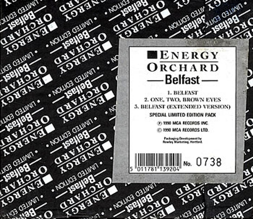 Energy Orchard Belfast UK CD single (CD5 / 5")