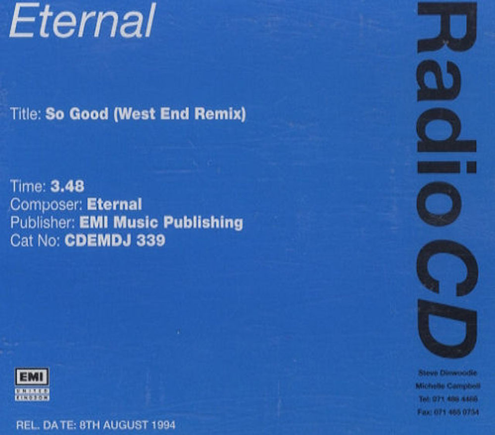 Eternal So Good UK Promo CD single (CD5 / 5") CDEMDJ339