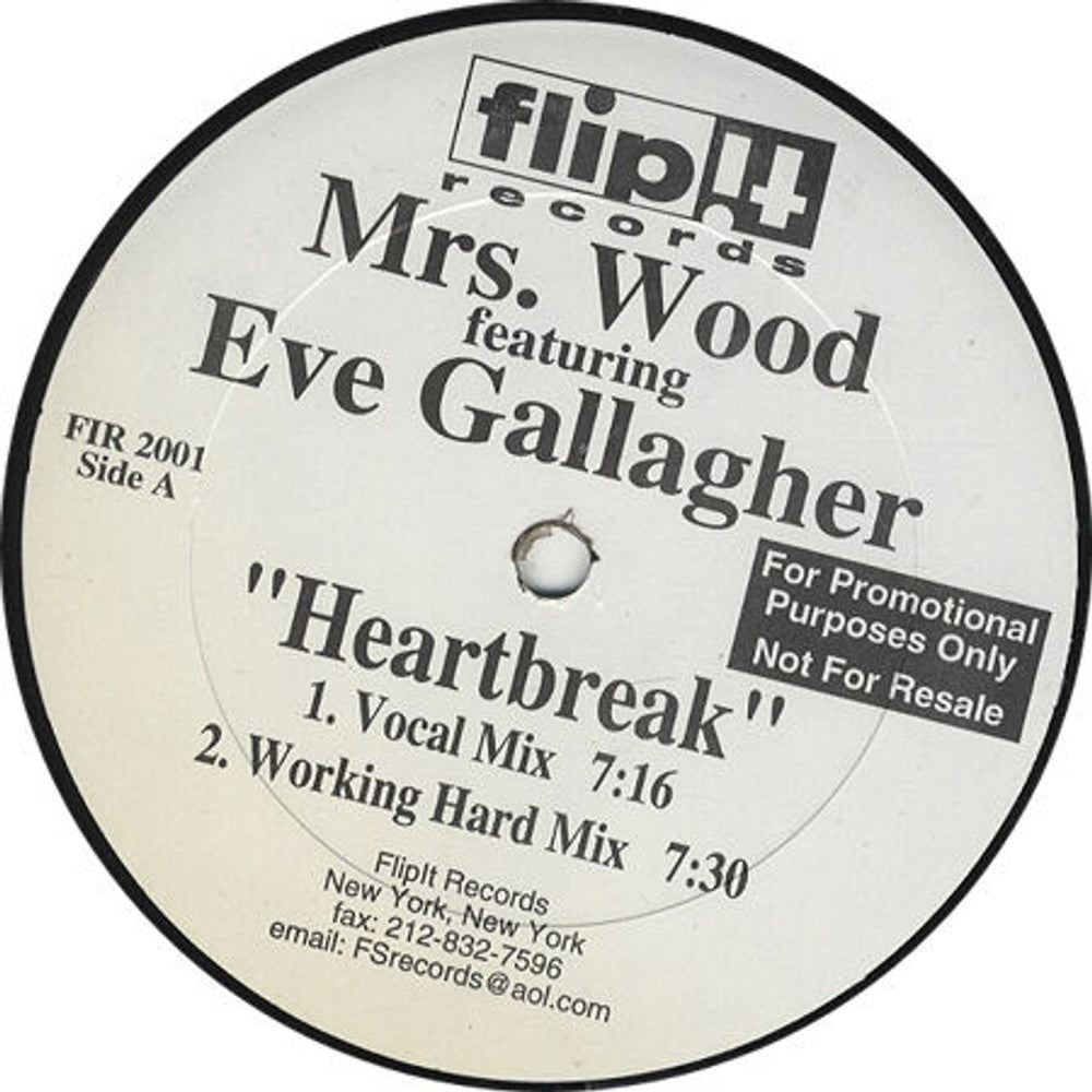 Eve Gallagher Heartbreak US Promo 12" vinyl single (12 inch record / Maxi-single) FIR-2001