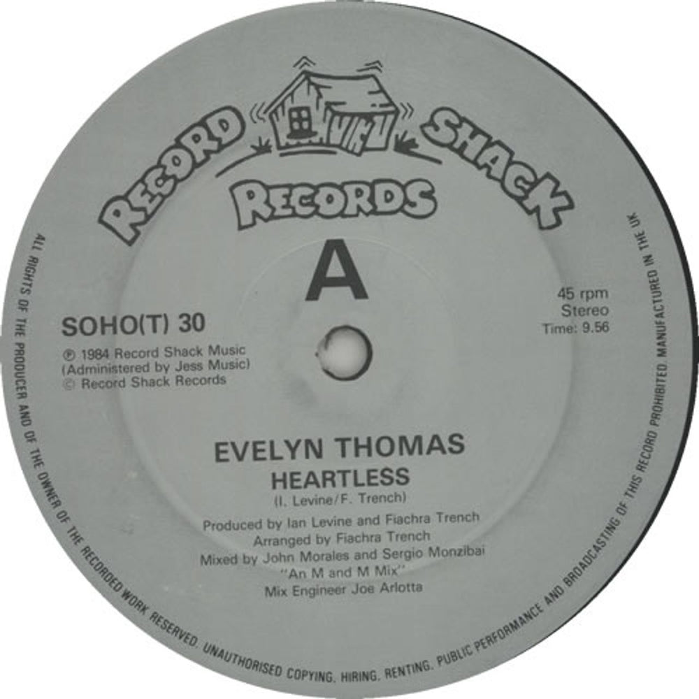 Evelyn Thomas Heartless UK 12" vinyl single (12 inch record / Maxi-single) SOHO(T)30