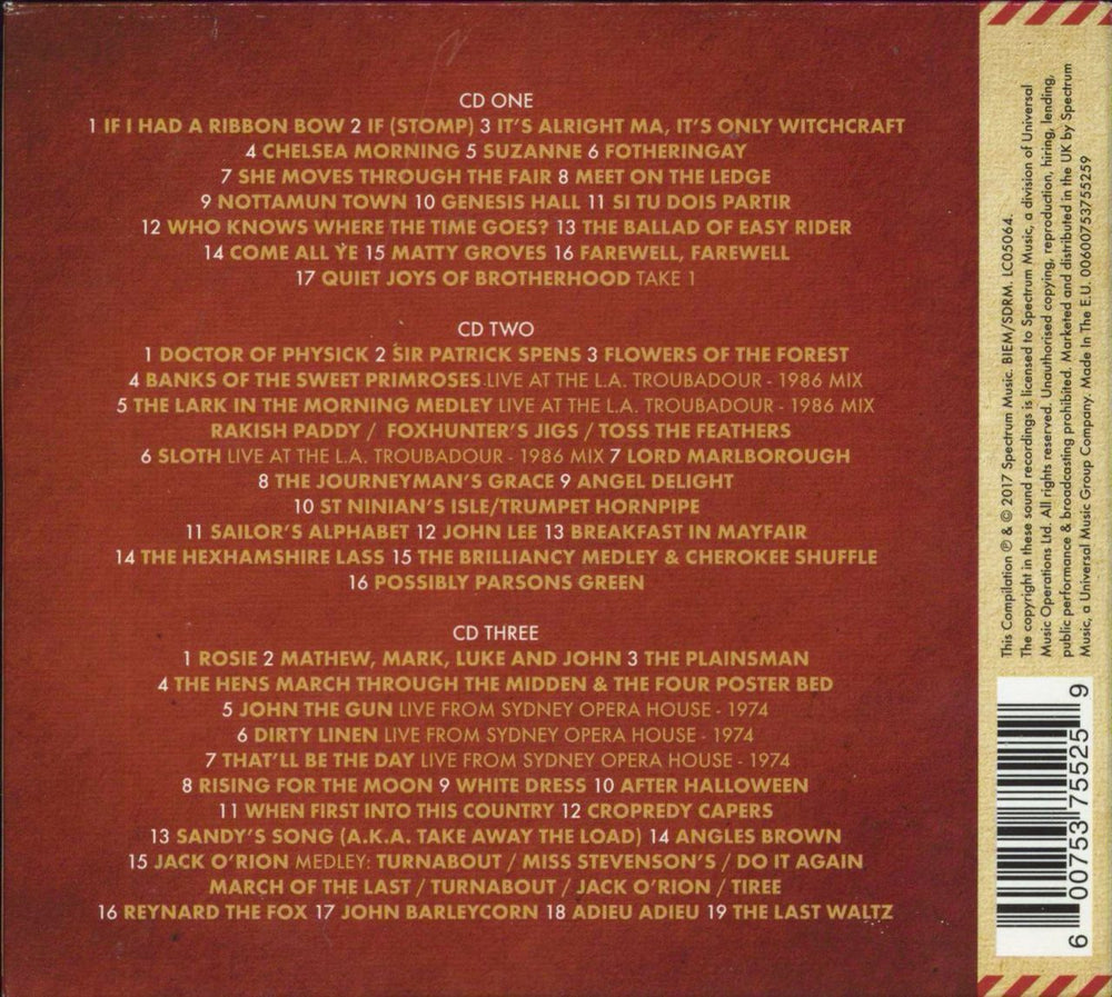 Fairport Convention Who Knows Where The Time Goes? - The Essential Fairport Convention UK 3-CD album set (Triple CD)