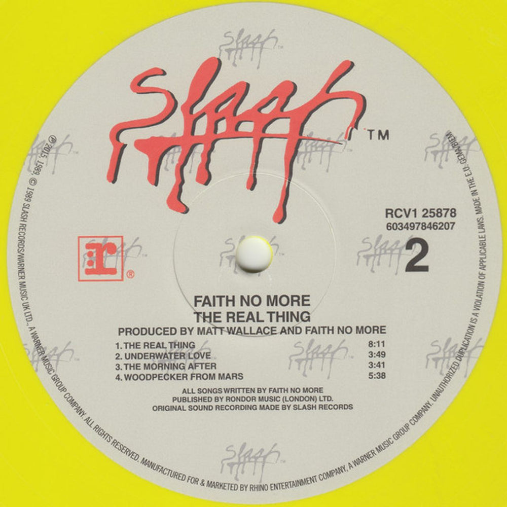 Faith No More The Real Thing - Yellow Vinyl - Sealed UK vinyl LP album (LP record) 603497846207
