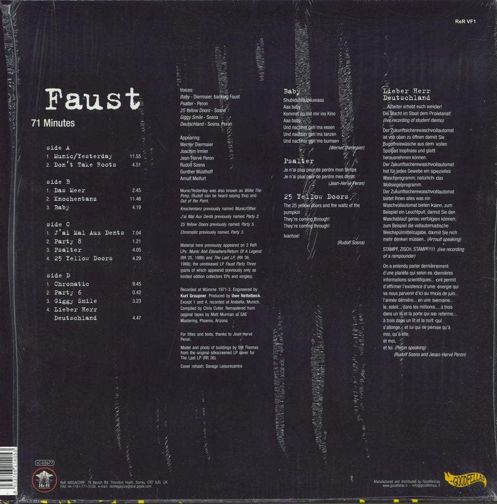 Faust 71 Minutes UK 2-LP vinyl record set (Double LP Album)