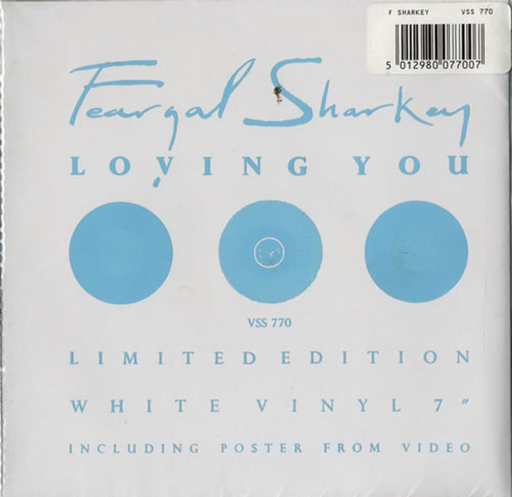 Feargal Sharkey Loving You - White Vinyl UK 7" vinyl single (7 inch record / 45) VSS770