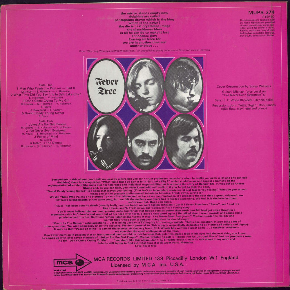 Fever Tree Another Time Another Place UK vinyl LP album (LP record)